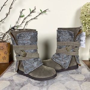 MUK LUKS® Nikki 3-in-1 Belted Sweater Wrap Water Resistant Faux Suede Boots